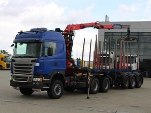 Scania G490  dragbil + timmerbil semitrailer
