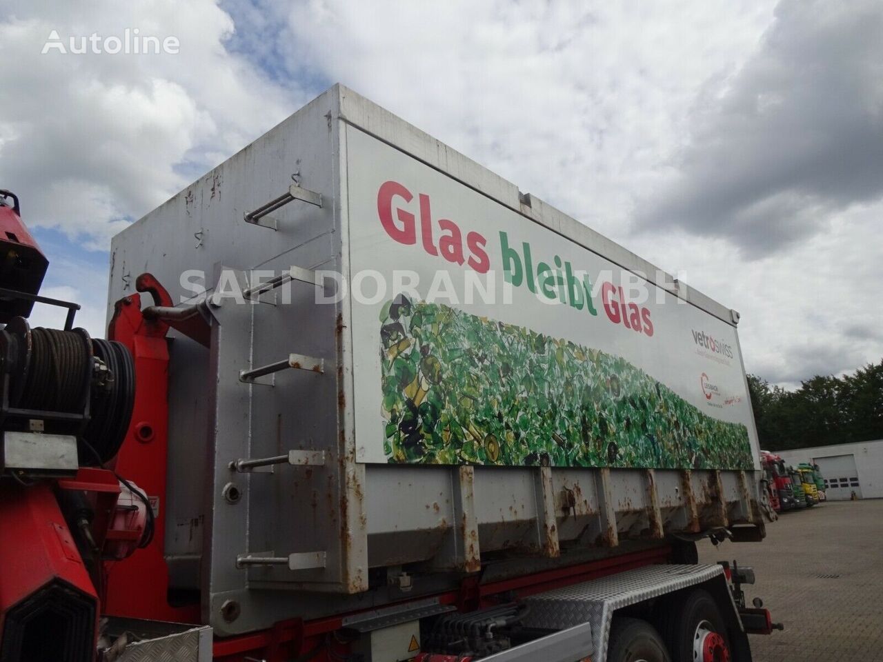 Hydraulischer  Abroll Container für Glas glasstransport trailer
