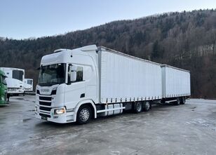 Scania R410  kapellbil + trailer med gardinkapell